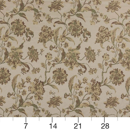 D1843 Floral Prairie Cecile Beige & Taupe,Green Charlotte Fabrics