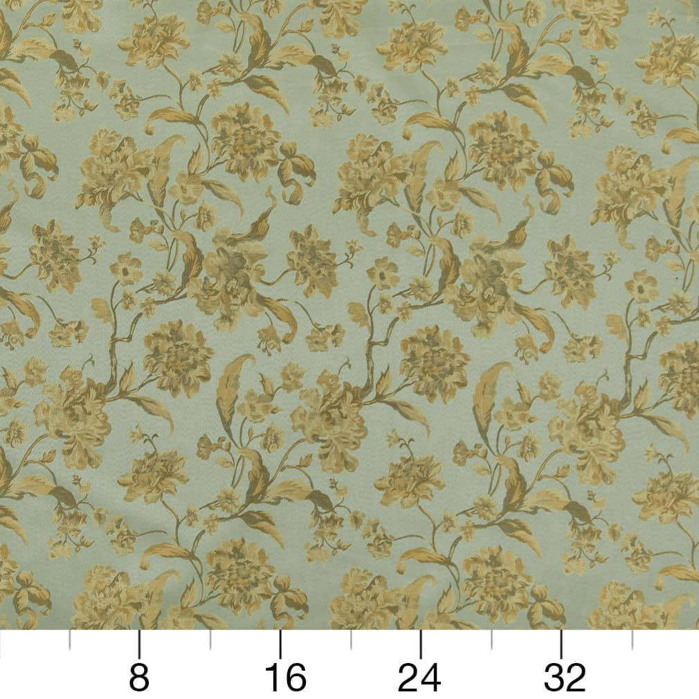 D1844 Floral Mist Cecile Aqua & Teal Charlotte Fabrics