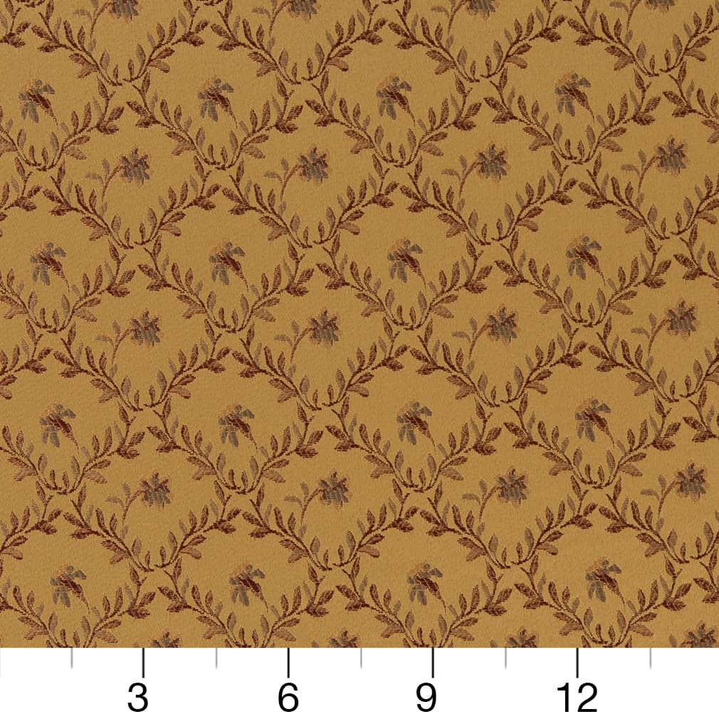 D1845 Floral,Leaves Antique Juliet Gold & Yellow Charlotte Fabrics