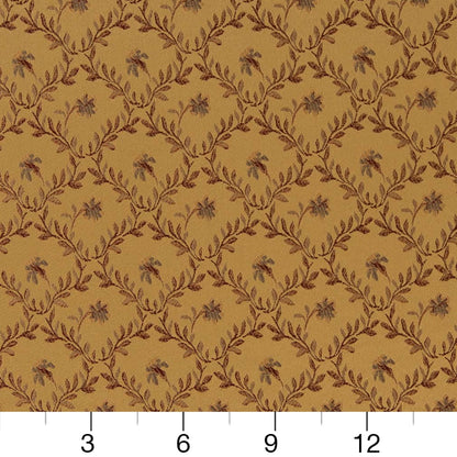 D1845 Floral,Leaves Antique Juliet Gold & Yellow Charlotte Fabrics