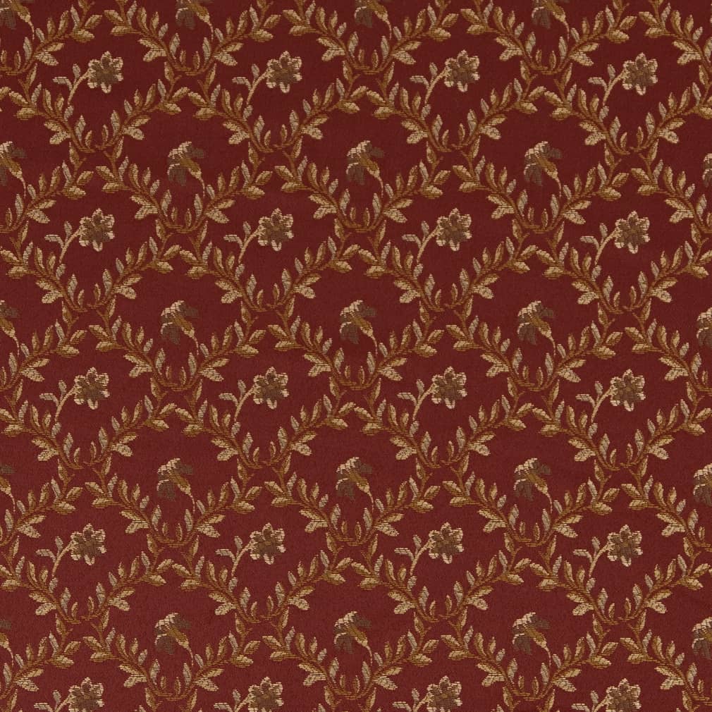 D1846 Floral,Leaves Currant Juliet Red & Burgundy Charlotte Fabrics