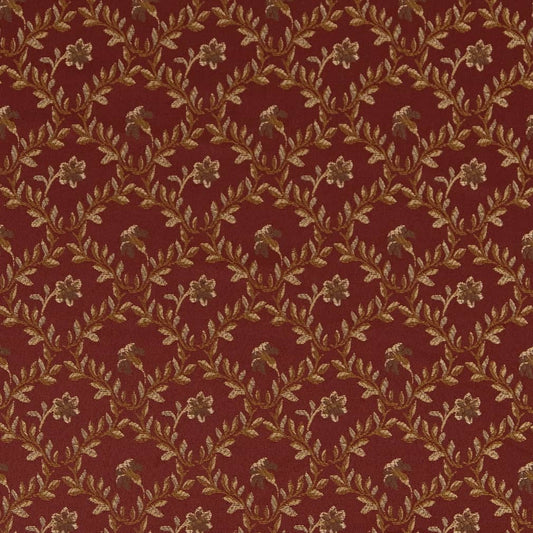 D1846 Floral,Leaves Currant Juliet Red & Burgundy Charlotte Fabrics