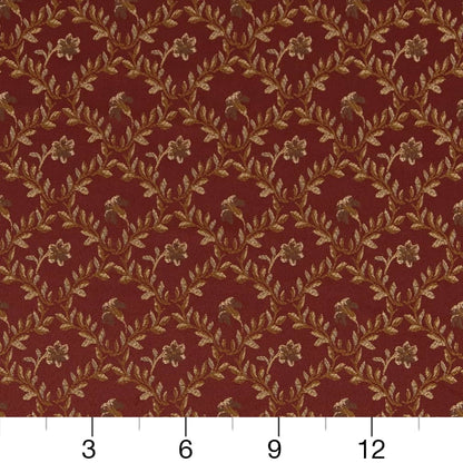 D1846 Floral,Leaves Currant Juliet Red & Burgundy Charlotte Fabrics