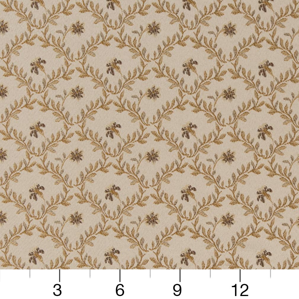 D1847 Floral,Leaves Champagne Juliet Beige & Taupe,Gold & Yellow Charlotte Fabrics