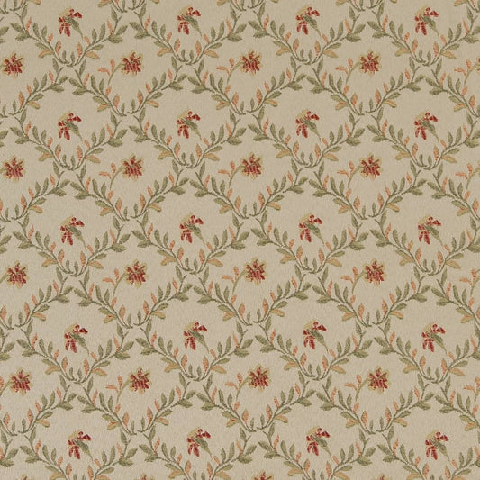 D1848 Floral,Leaves Garden Juliet Coral & Peach,Green Charlotte Fabrics