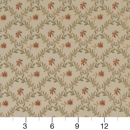 D1848 Floral,Leaves Garden Juliet Coral & Peach,Green Charlotte Fabrics