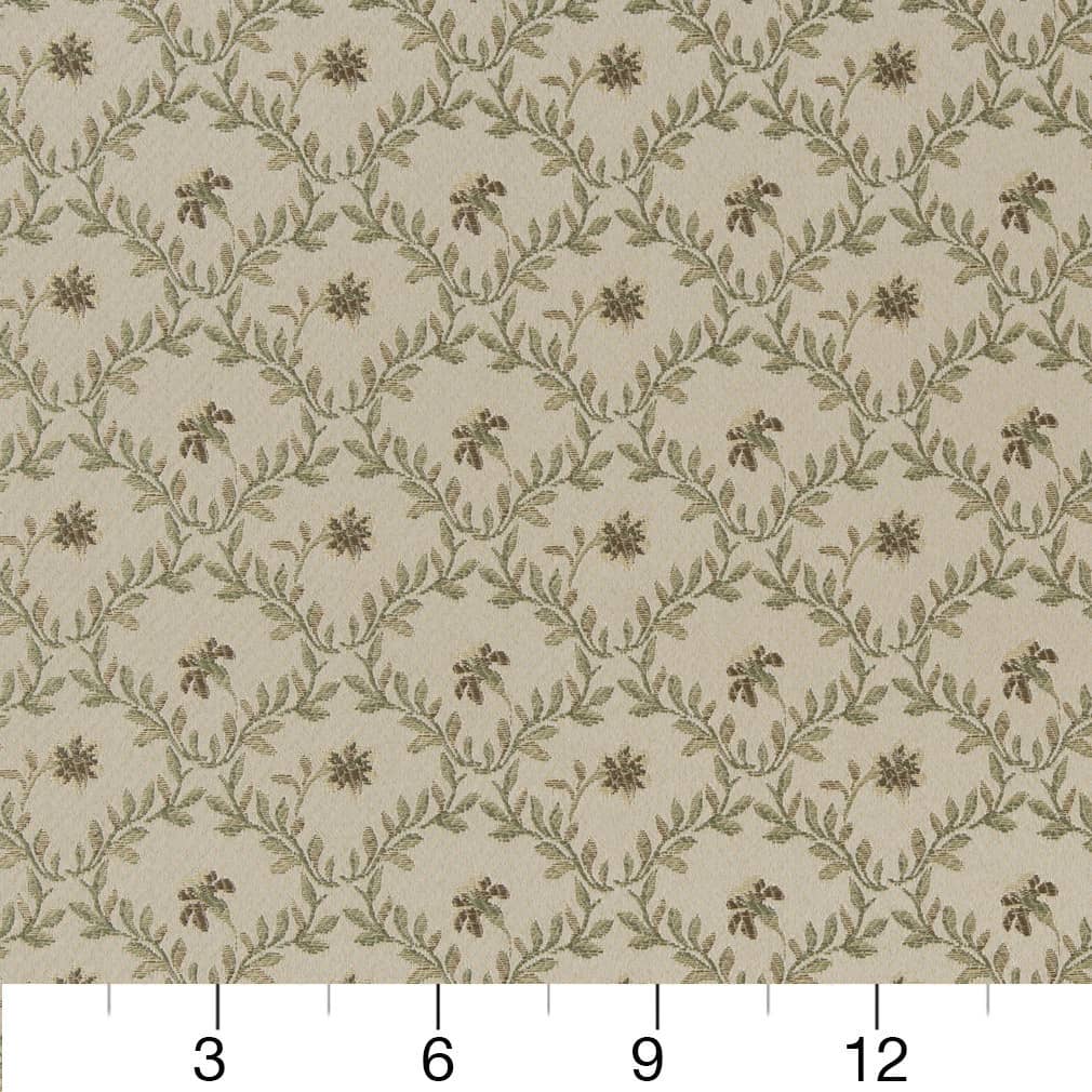 D1849 Floral,Leaves Prairie Juliet Beige & Taupe,Green Charlotte Fabrics