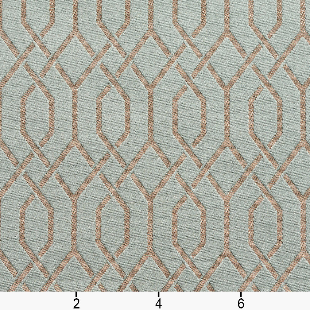 D184 Abstract & Geometric Seamist Lattice Aqua & Teal Charlotte Fabrics