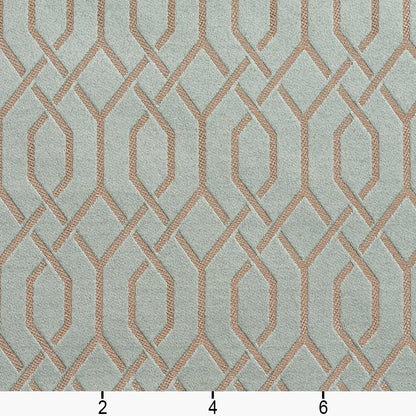 D184 Abstract & Geometric Seamist Lattice Aqua & Teal Charlotte Fabrics