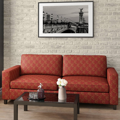 D1851 Diamonds,Leaves Sienna Ella Red & Burgundy Charlotte Fabrics