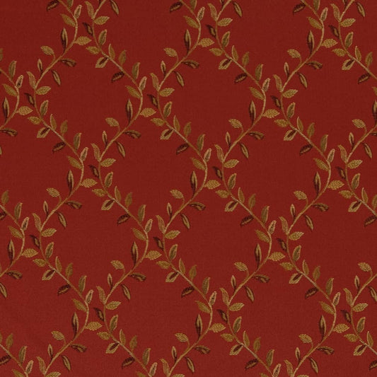 D1851 Diamonds,Leaves Sienna Ella Red & Burgundy Charlotte Fabrics