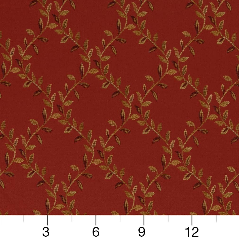 D1851 Diamonds,Leaves Sienna Ella Red & Burgundy Charlotte Fabrics