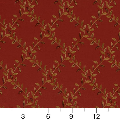 D1851 Diamonds,Leaves Sienna Ella Red & Burgundy Charlotte Fabrics