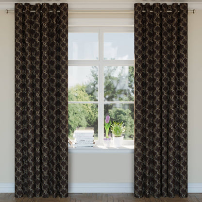 D1853 Diamonds,Leaves Walnut Ella Brown Charlotte Fabrics