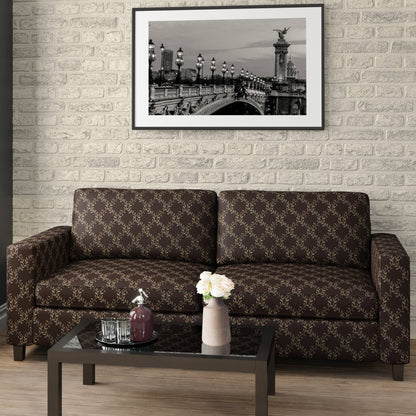 D1853 Diamonds,Leaves Walnut Ella Brown Charlotte Fabrics