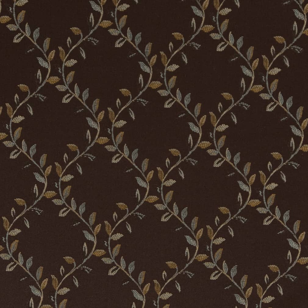D1853 Diamonds,Leaves Walnut Ella Brown Charlotte Fabrics