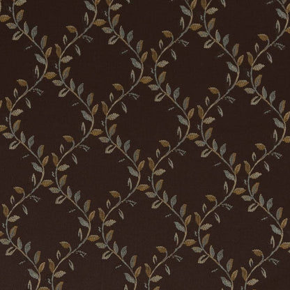 D1853 Diamonds,Leaves Walnut Ella Brown Charlotte Fabrics