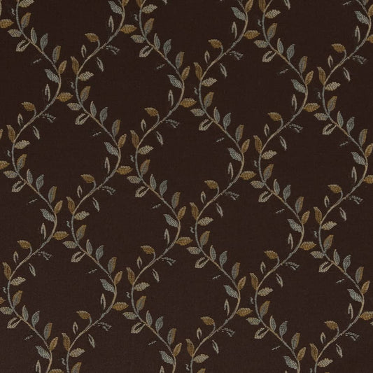 D1853 Diamonds,Leaves Walnut Ella Brown Charlotte Fabrics