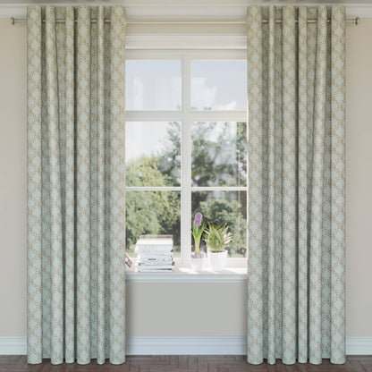 D1856 Diamonds,Leaves Spring Ella Aqua & Teal Charlotte Fabrics