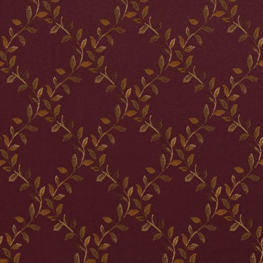 D1857 Diamonds,Leaves Aubergine Ella Purple Charlotte Fabrics
