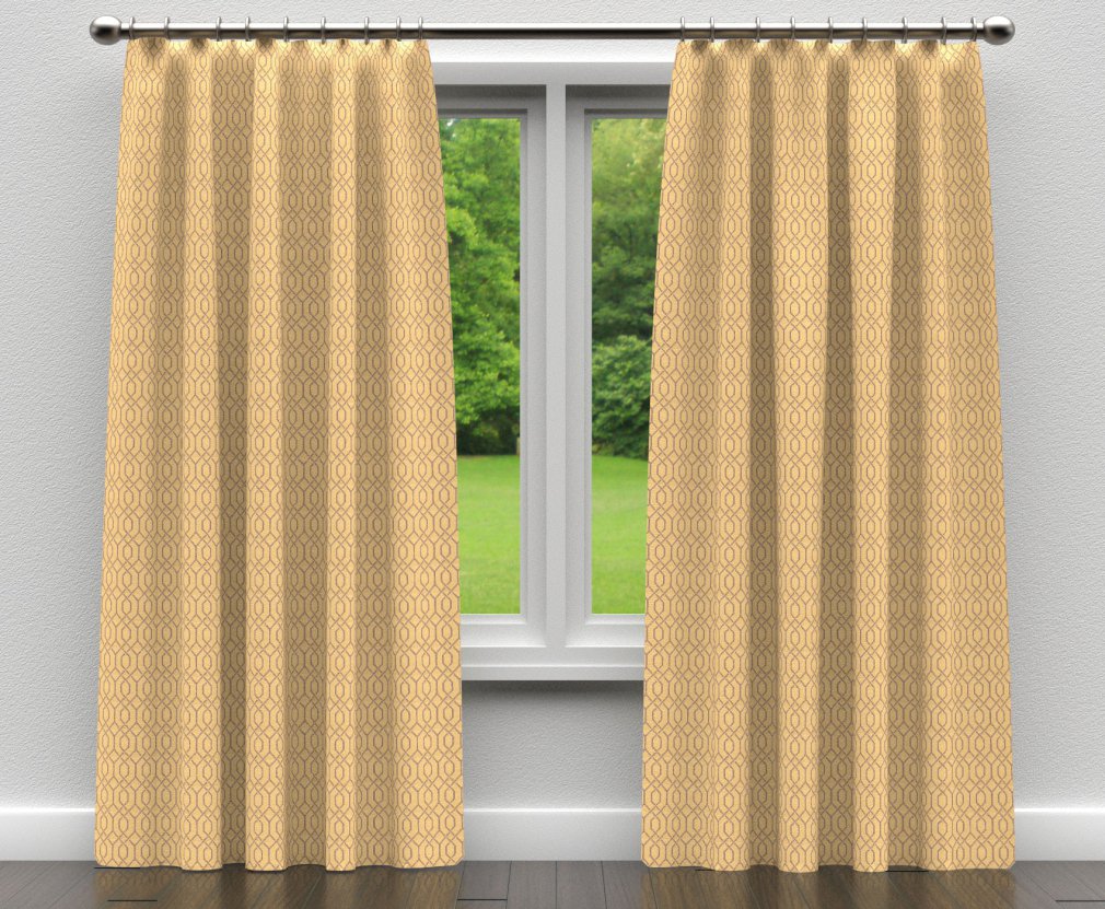 D186 Abstract & Geometric Gold Lattice Gold & Yellow Charlotte Fabrics