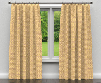 D186 Abstract & Geometric Gold Lattice Gold & Yellow Charlotte Fabrics
