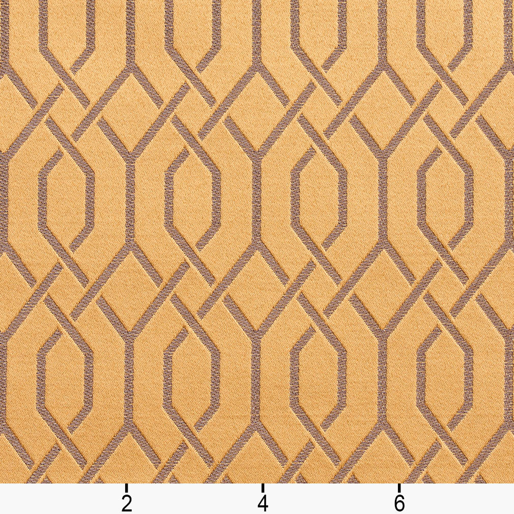 D186 Abstract & Geometric Gold Lattice Gold & Yellow Charlotte Fabrics