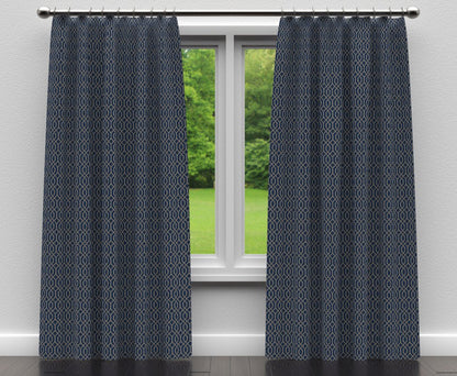 D189 Abstract & Geometric Sapphire Lattice Blue Charlotte Fabrics