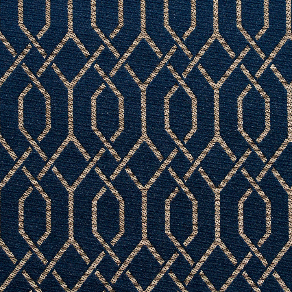 D189 Abstract & Geometric Sapphire Lattice Blue Charlotte Fabrics