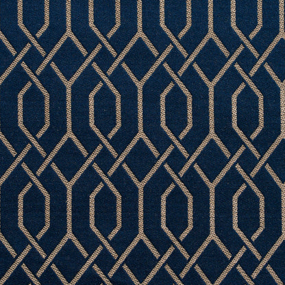D189 Abstract & Geometric Sapphire Lattice Blue Charlotte Fabrics
