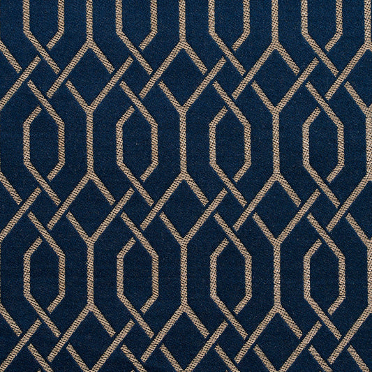 D189 Abstract & Geometric Sapphire Lattice Blue Charlotte Fabrics