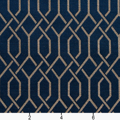 D189 Abstract & Geometric Sapphire Lattice Blue Charlotte Fabrics