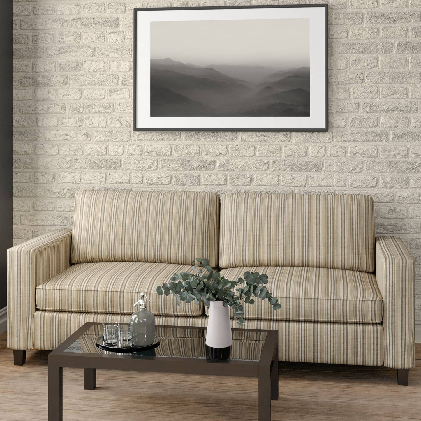 D1941 Stripe Coffee Stripe Beige & Taupe Charlotte Fabrics