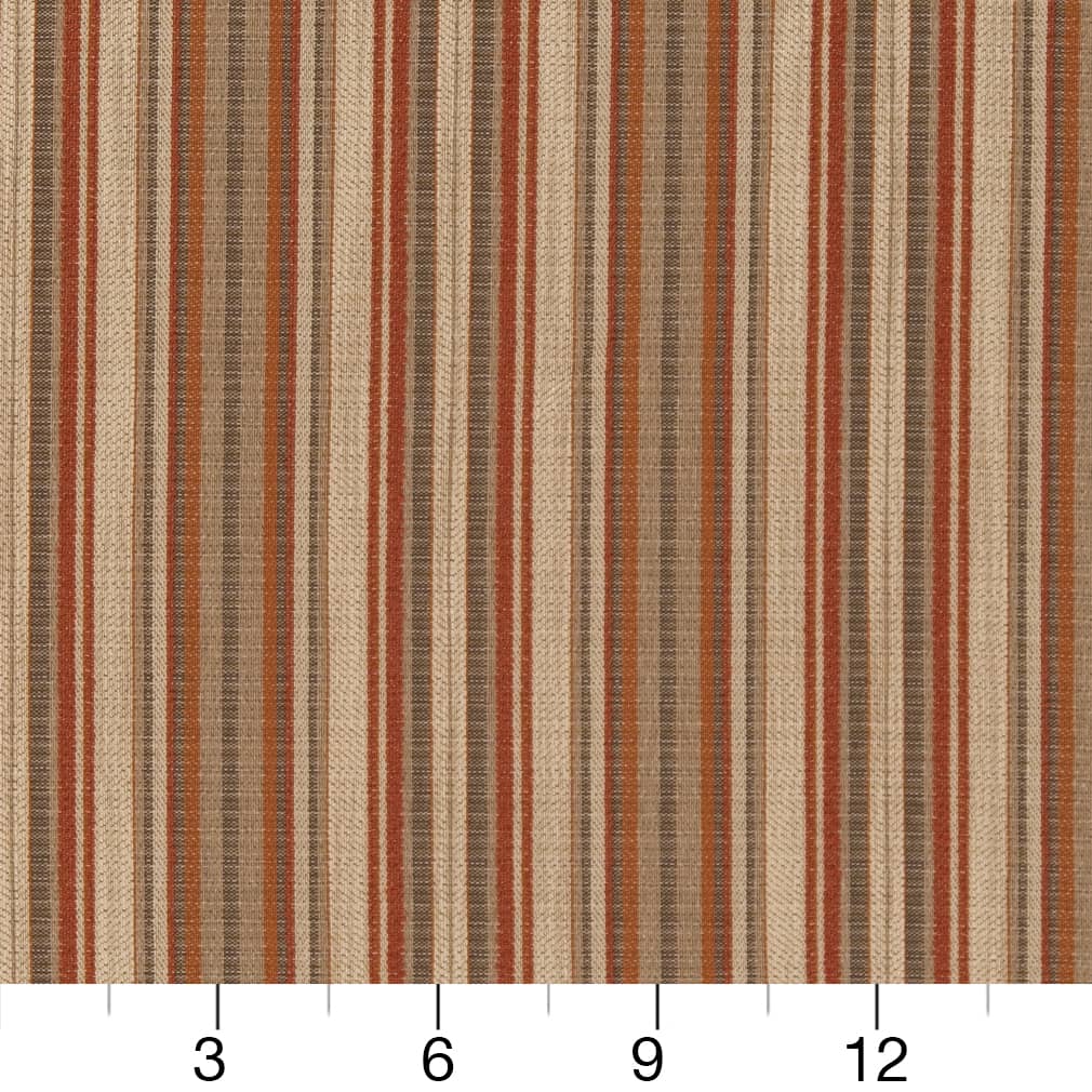 D1942 Stripe Papaya Stripe Orange & Rust Charlotte Fabrics