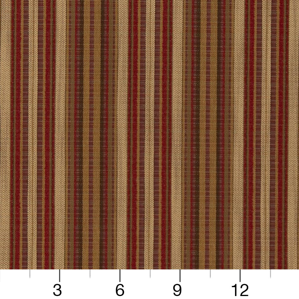 D1944 Stripe Ginger Stripe Red & Burgundy Charlotte Fabrics