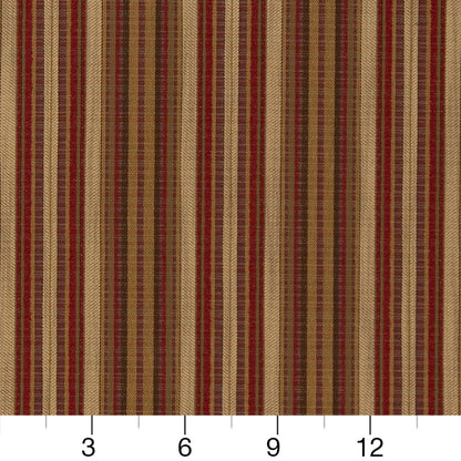 D1944 Stripe Ginger Stripe Red & Burgundy Charlotte Fabrics