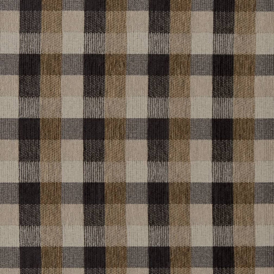 D1974 Check & Houndstooth,Plaid Cinder Brown,Grey & Silver Charlotte Fabrics
