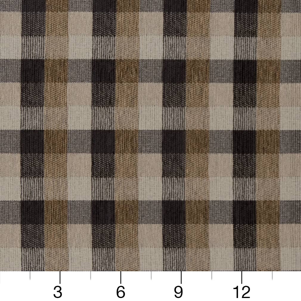D1974 Check & Houndstooth,Plaid Cinder Brown,Grey & Silver Charlotte Fabrics