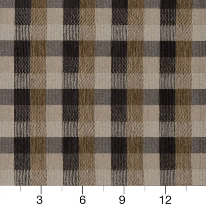 D1974 Check & Houndstooth,Plaid Cinder Brown,Grey & Silver Charlotte Fabrics