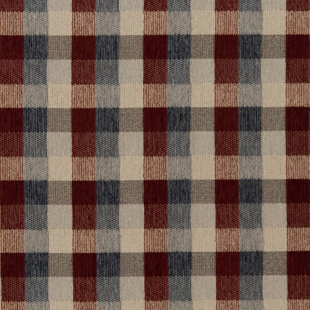 D1975 Check & Houndstooth,Plaid Oxblood Blue,Red & Burgundy Charlotte Fabrics