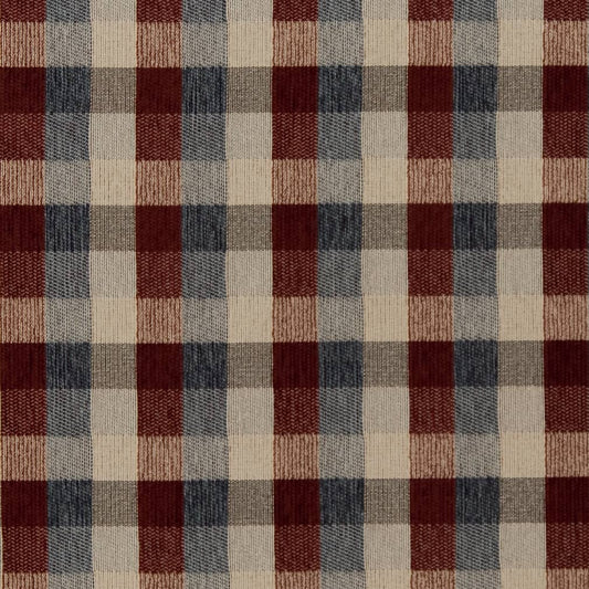 D1975 Check & Houndstooth,Plaid Oxblood Blue,Red & Burgundy Charlotte Fabrics