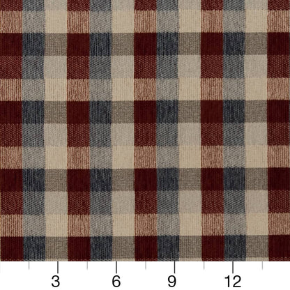 D1975 Check & Houndstooth,Plaid Oxblood Blue,Red & Burgundy Charlotte Fabrics