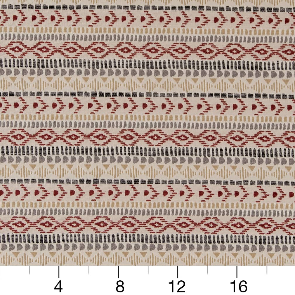 D2002 Abstract & Geometric,Global,Small Scale,Southwestern Chili Red & Burgundy Charlotte Fabrics