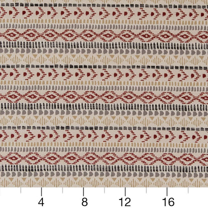 D2002 Abstract & Geometric,Global,Small Scale,Southwestern Chili Red & Burgundy Charlotte Fabrics