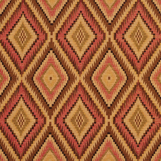 D2003 Abstract & Geometric,Diamonds,Global,Southwestern Tiki Coral & Peach,Gold & Yellow Charlotte Fabrics