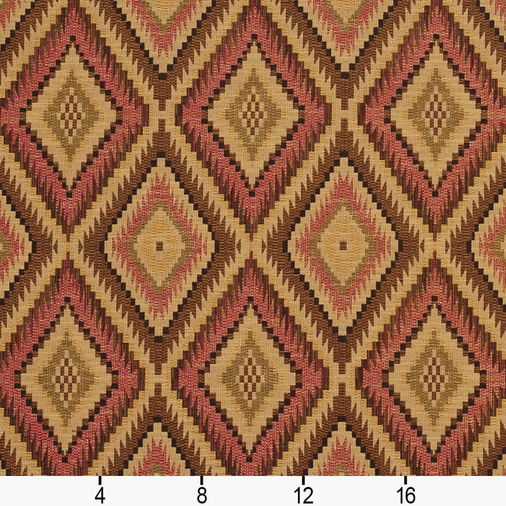 D2003 Abstract & Geometric,Diamonds,Global,Southwestern Tiki Coral & Peach,Gold & Yellow Charlotte Fabrics