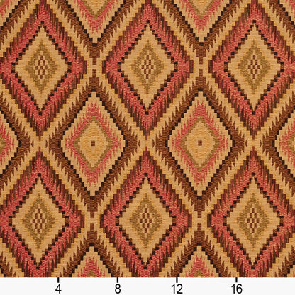 D2003 Abstract & Geometric,Diamonds,Global,Southwestern Tiki Coral & Peach,Gold & Yellow Charlotte Fabrics