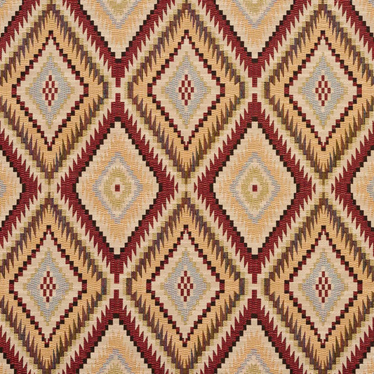 D2005 Abstract & Geometric,Diamonds,Global,Southwestern Veranda Gold & Yellow,Red & Burgundy Charlotte Fabrics