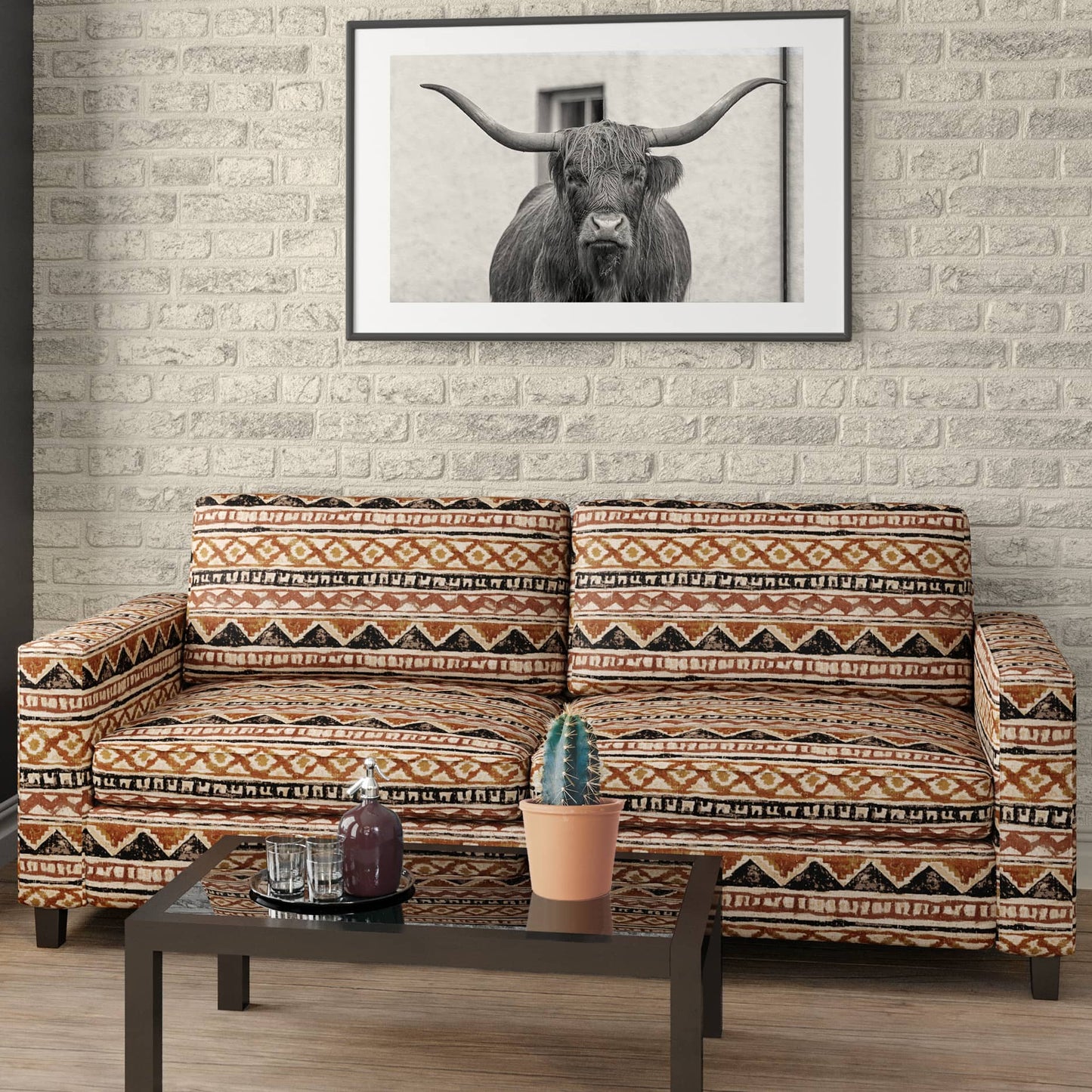 D2007 Abstract & Geometric,Global,Southwestern Ridge Brown Charlotte Fabrics