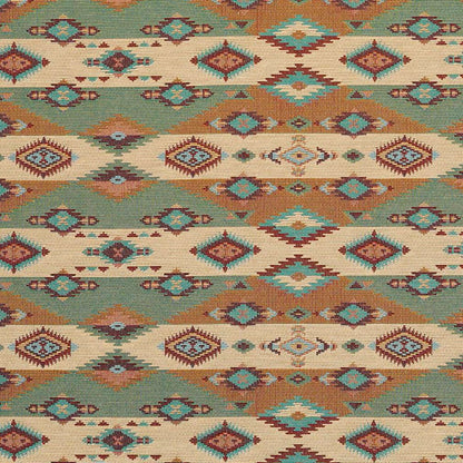 D2011 Abstract & Geometric,Global,Southwestern Jade Aqua & Teal,Orange & Rust Charlotte Fabrics